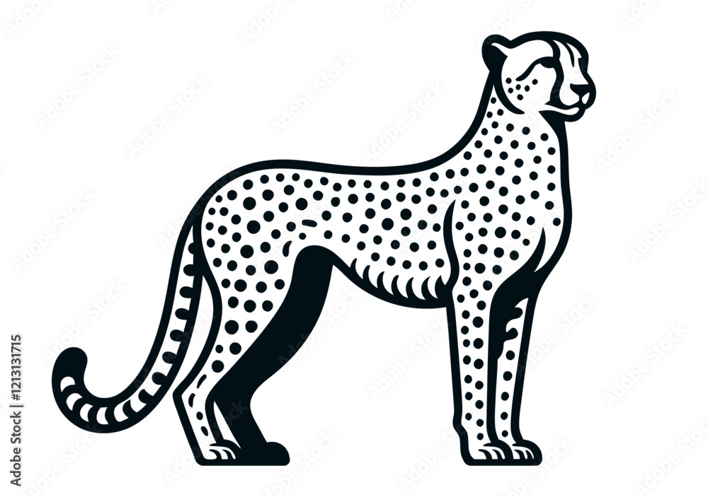 Fototapeta premium Cheetah outline icon. Clipart image isolated on background.
