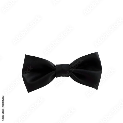 classic black bow tie isolated on a white background, a timeless accessory for formal occasions, events or dressing up in style	
