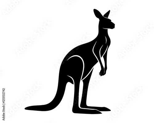 Kangaroo silhouette icon. Clipart image isolated on background.