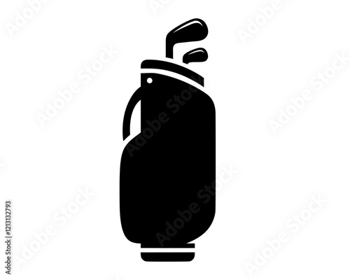 Golf bag silhouette icon. Clipart image isolated on background.