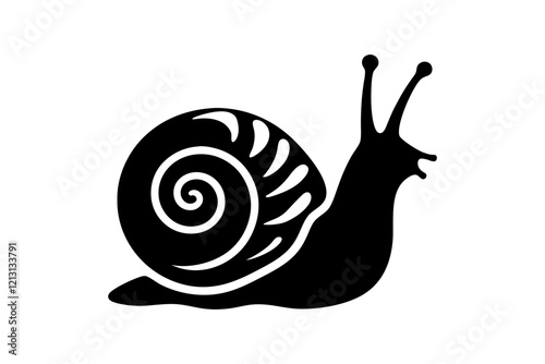 Snail silhouette icon. Clipart image isolated on background.