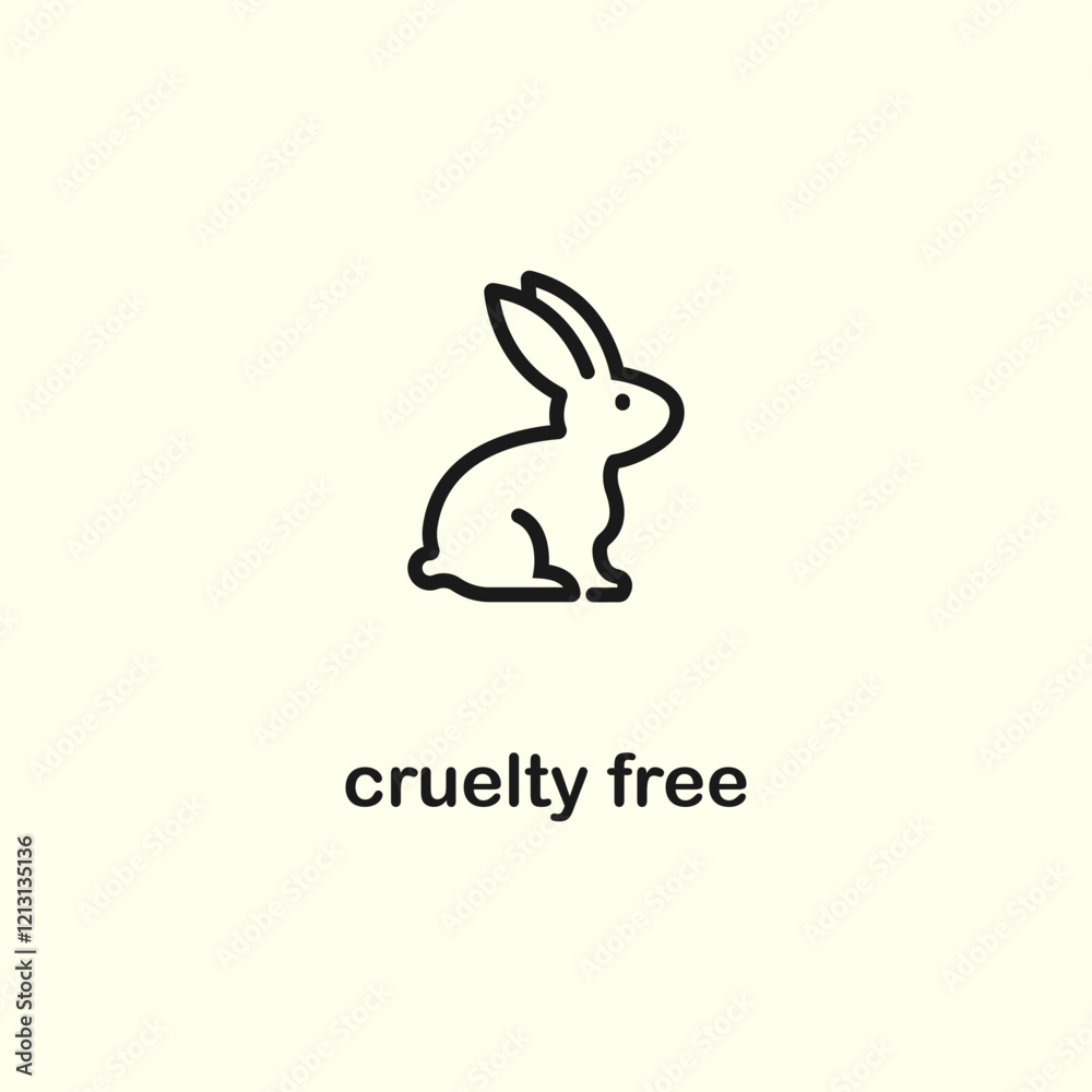 Fototapeta premium Cruelty Free icon or Cruelty Free Label Vector Isolated in Flat Style. Best Cruelty Free Logo vector for packaging design element. Simple Cruelty Free Label for Product packaging Design Element.