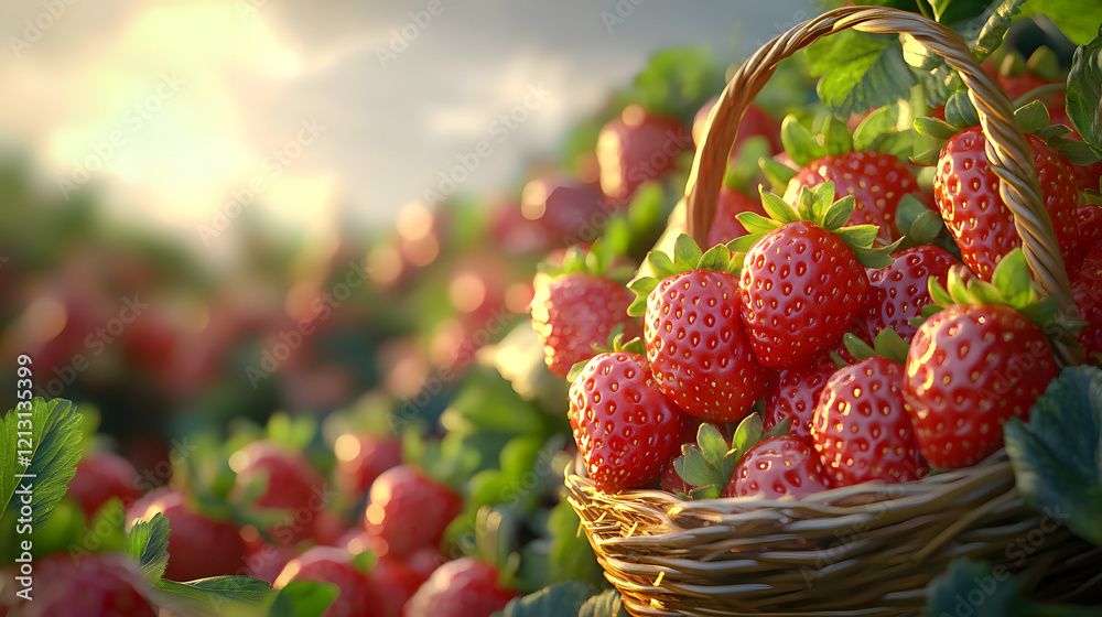 strawberry fruit field harvesting in the garden strawberry fruit field harvesting in the garden