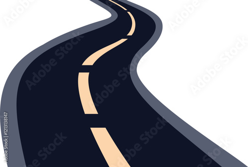 Long, winding paved road going into the distance