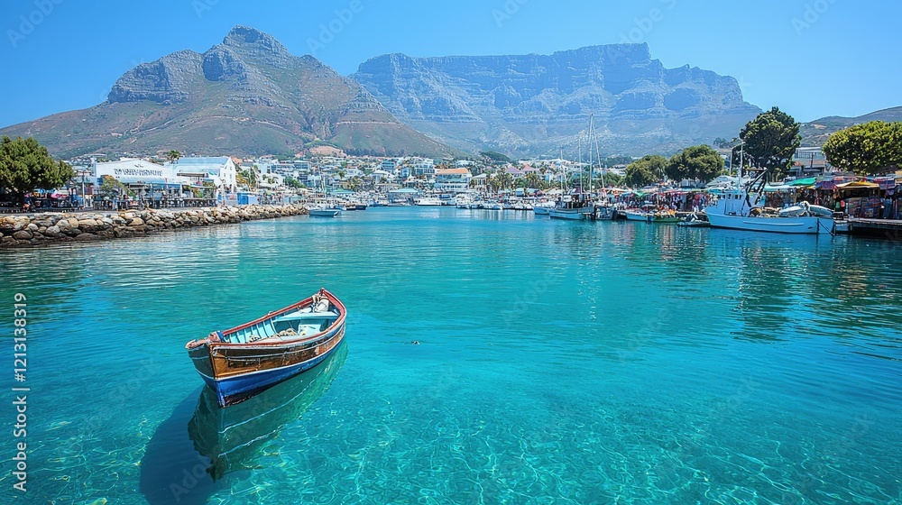 Scenic Cape Town harbor view with Table Mountain