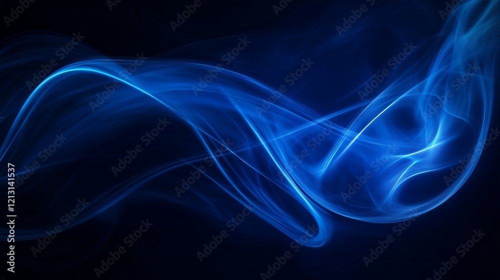 Elegant abstract waves of blue light glowing on a dark background, creating a futuristic and dynamic design concept. Elegant abstract waves of blue light glowing on a dark background, creating a futuristic and dynamic design concept.