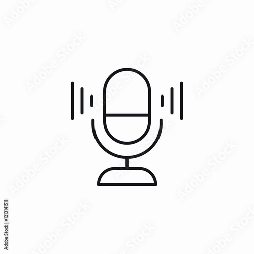 microphone stand icon sign vector