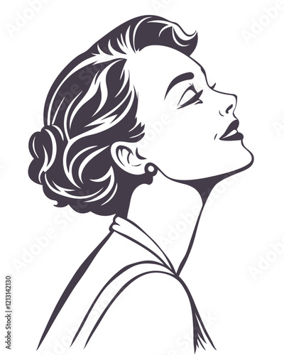 pin up girl symbol, silhouette, vector, illustration