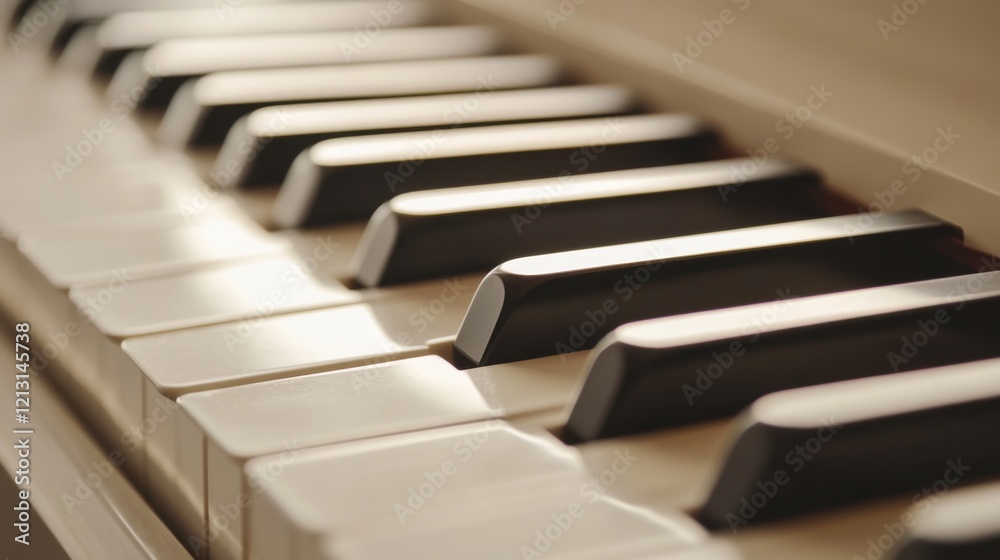 Close-up of piano keys, ivory white and black keys. Close-up of piano keys, ivory white and black keys.