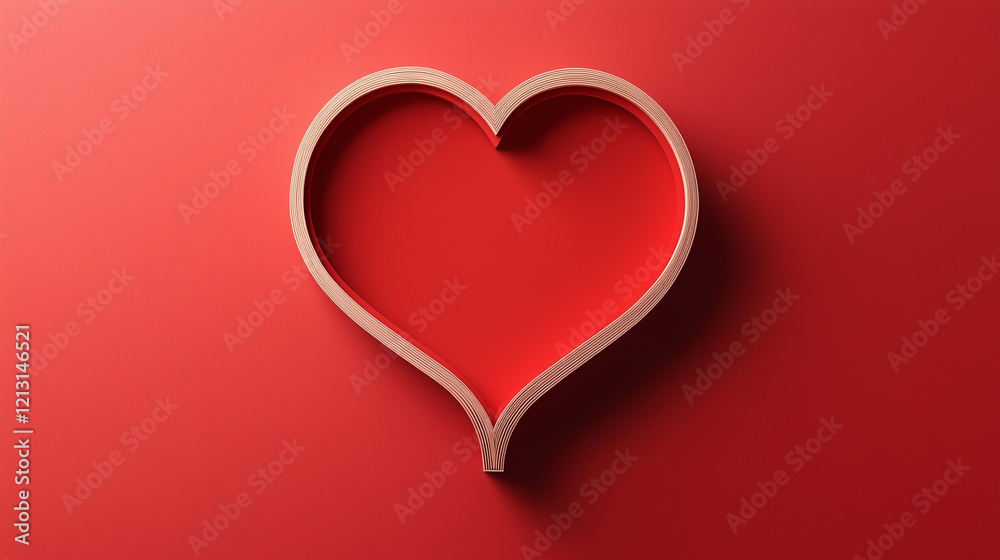 Paper Craft of Multi Layered Red Love Heart Speech Bubble on Red Background, room for text Paper Craft of Multi Layered Red Love Heart Speech Bubble on Red Background, room for text