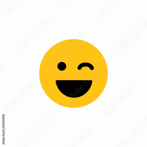 wink wide smile impression icon sign vector