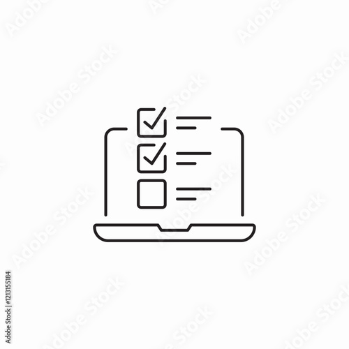 laptop online shopping list icon sign vector