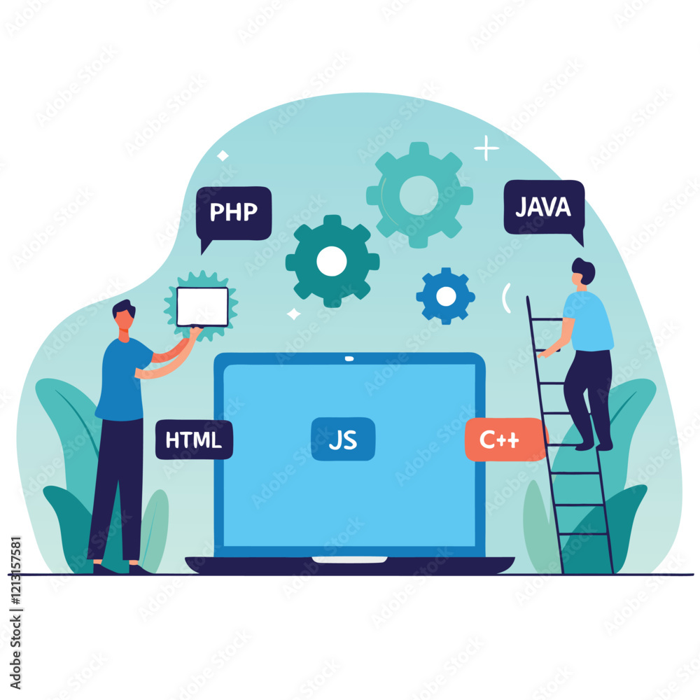 Coding Revolution: App Development & Programming Languages UI UX code tech icon design modern future