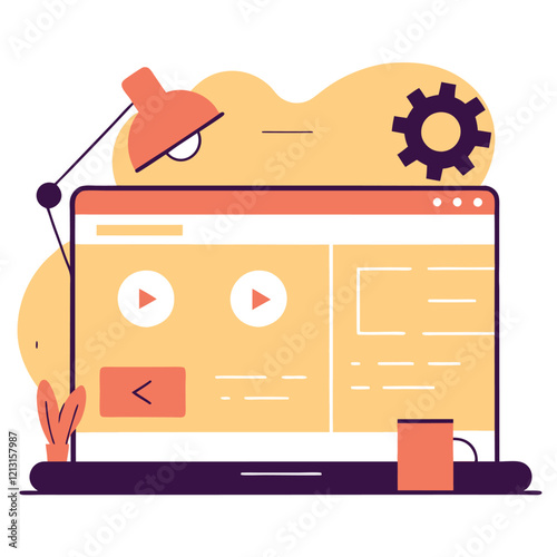 Streamlined CMS Interface: Modern Laptop Displaying Content Management System UI UX web SEO data    