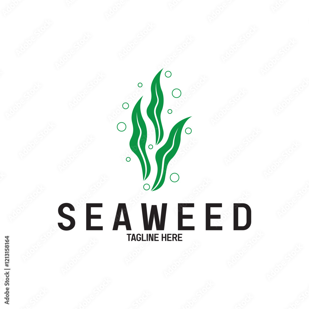 Fototapeta premium Seaweed vector logo icon vector illustration template design