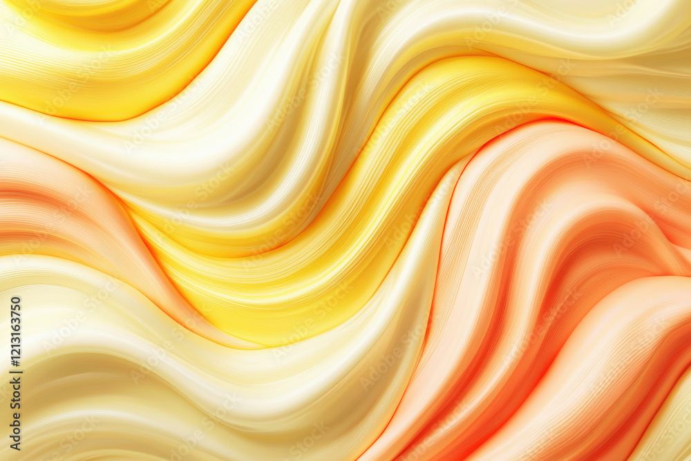 Swirling organic patterns in warm tones of golden yellow and coral create a vibrant, fluid motion against a clean white background Swirling organic patterns in warm tones of golden yellow and coral create a vibrant, fluid motion against a clean white background