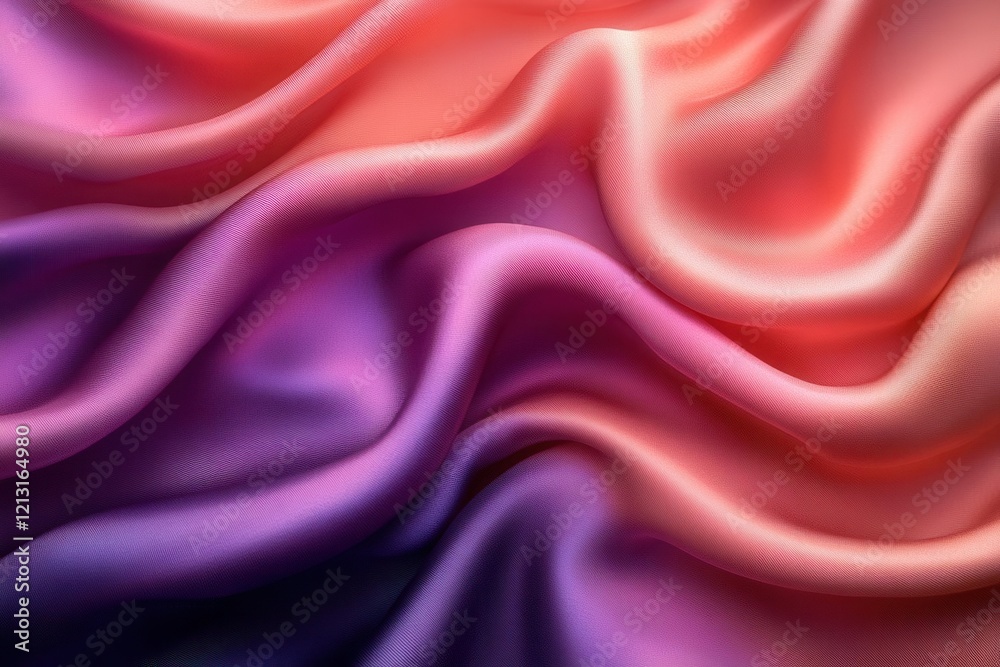 Obraz premium luxurious closeup of pink and purple silk fabric showcasing its smooth texture and rich vibrant colors that evoke a sense of elegance and sophistication in fabric design
