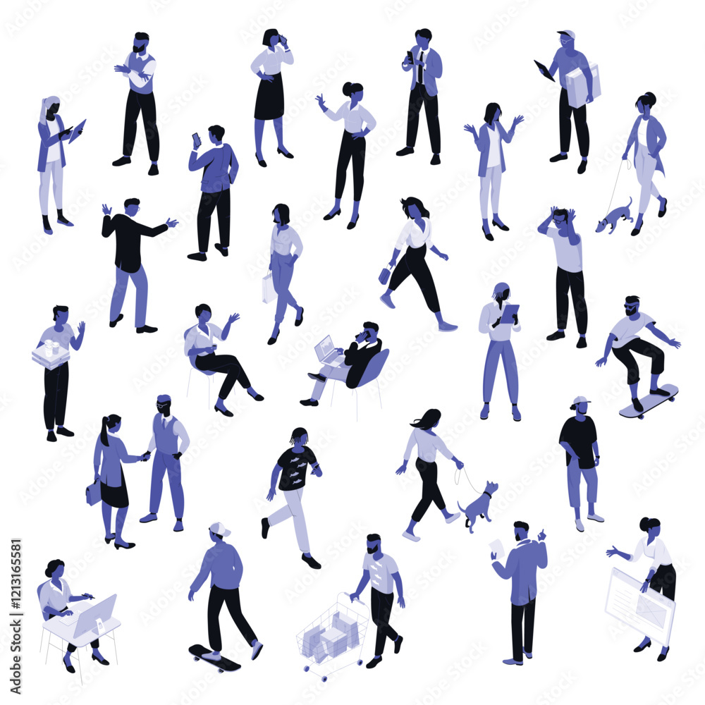 Isometric business people. Isometric business people.