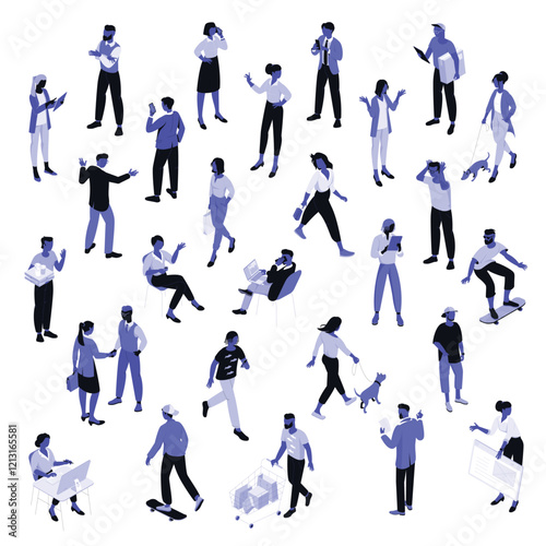Isometric business people.