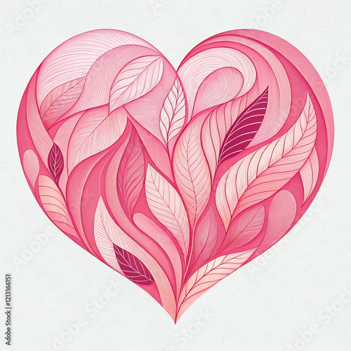 Abstract pink heart design, ideal for romantic, love, or valentine-themed artwork and decoration.