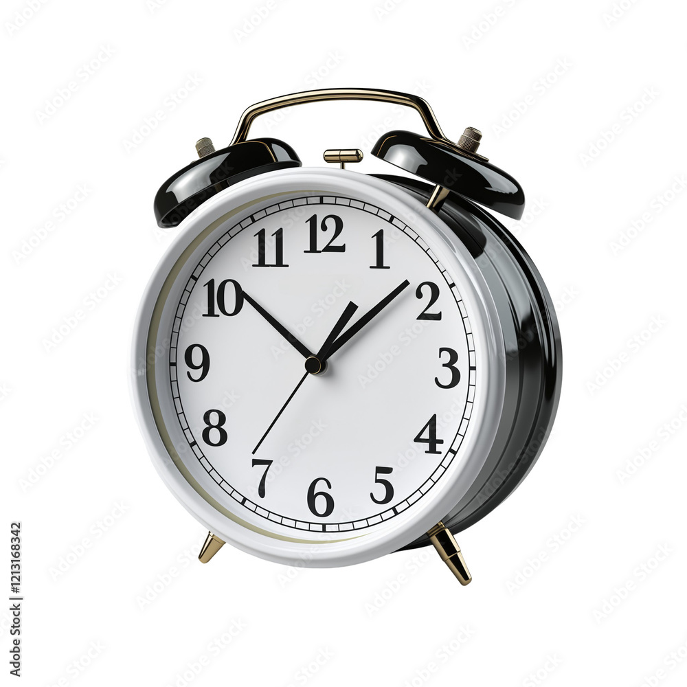 White Alarm Clock Isolated On Transparent Background White Alarm Clock Isolated On Transparent Background