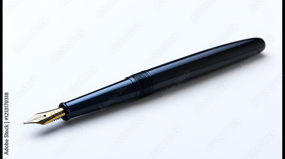 origami style A sharp black fountain pen resting origami style A sharp black fountain pen resting