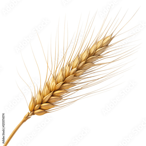 Ear of Wheat Isolated on White Background photo