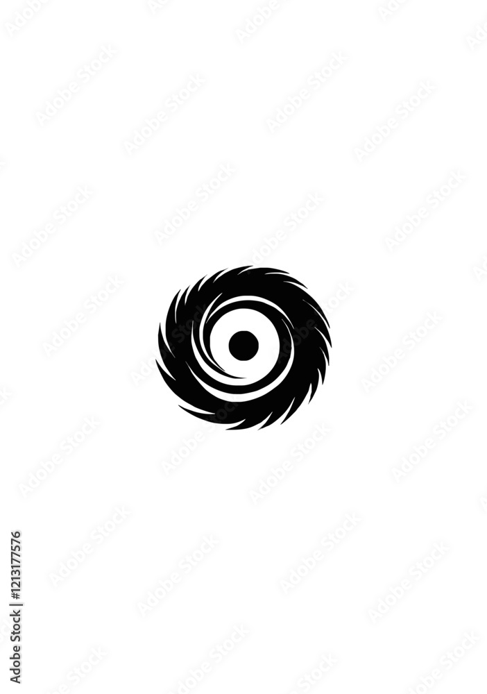 Sharp Abstract Eye-like Swirl Circle Vector in Black and White Isolated on Transparent Background Sharp Abstract Eye-like Swirl Circle Vector in Black and White Isolated on Transparent Background