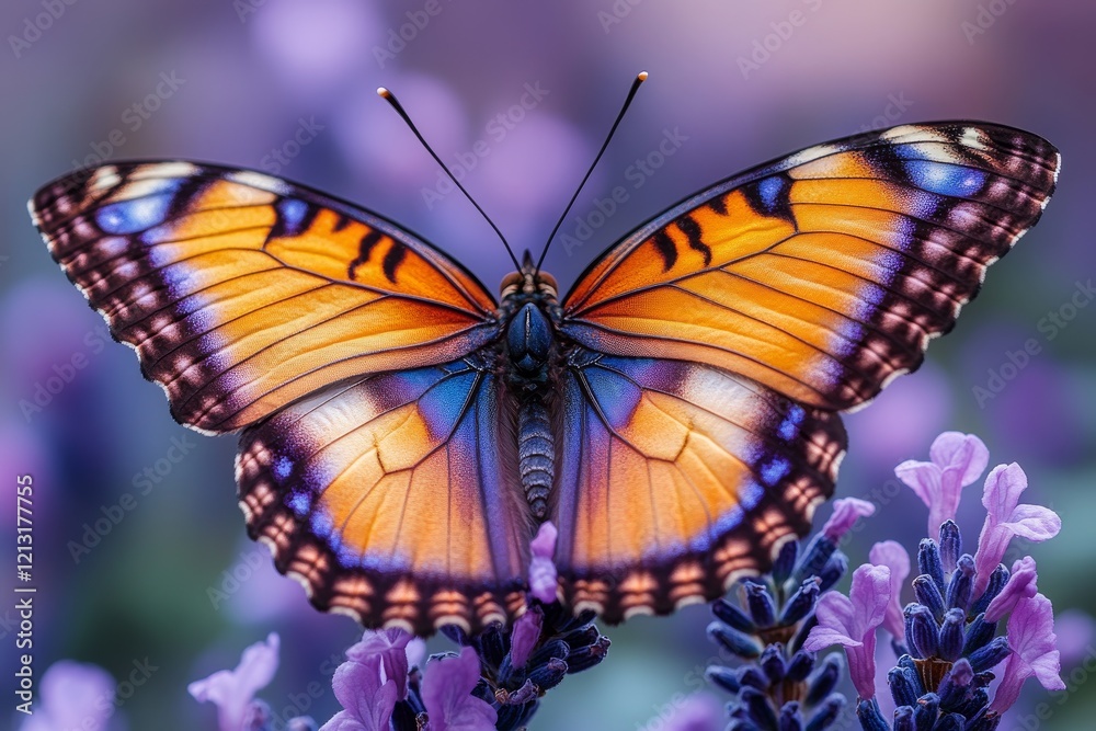 Naklejka premium Ethereal Beauty: Shimmering Iridescent Details of Butterfly Wings Captured Up Close