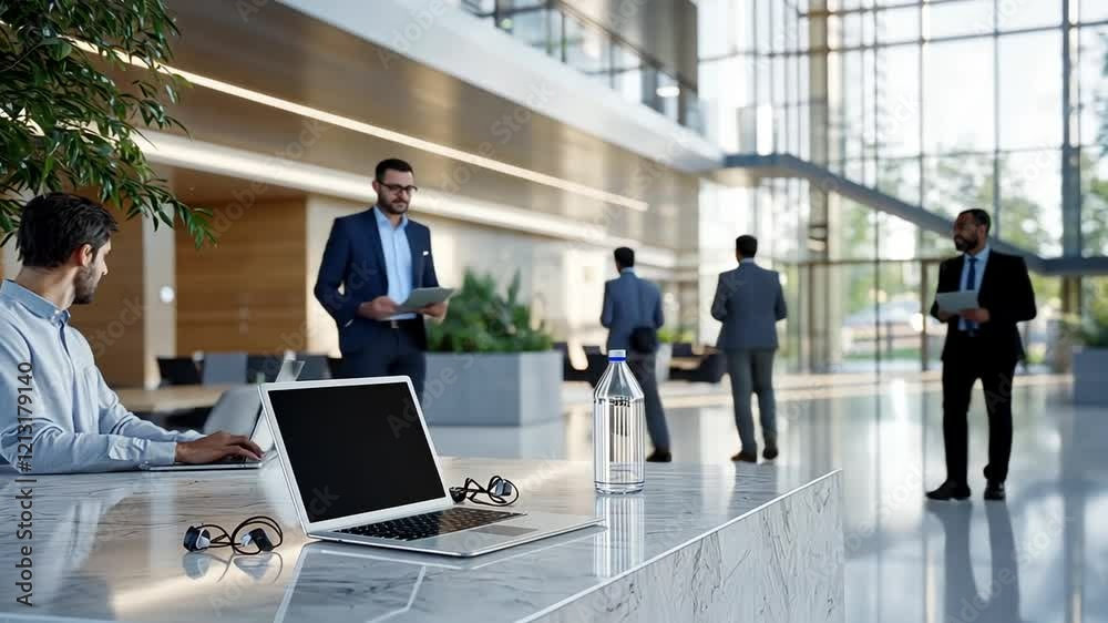 Modern Workspace in Atrium with Developer and Technology Modern Workspace in Atrium with Developer and Technology