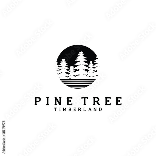 pine tree vector logo icon illustration design