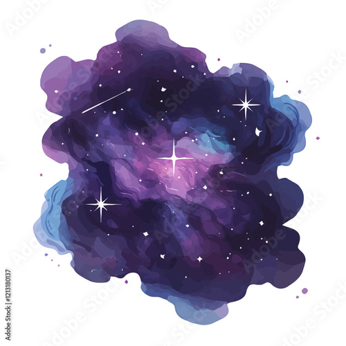 Dark Nebula | Mysterious Watercolor Cosmic Painting.  
