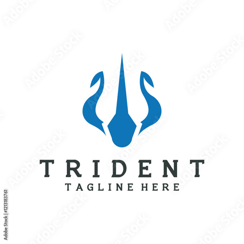 trident logo poseidon icon vector illustration template design