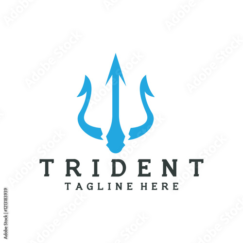 trident logo poseidon icon vector illustration template design