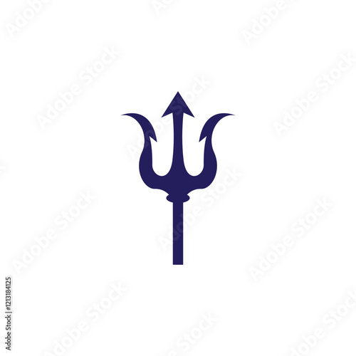 trident logo poseidon icon vector illustration template design