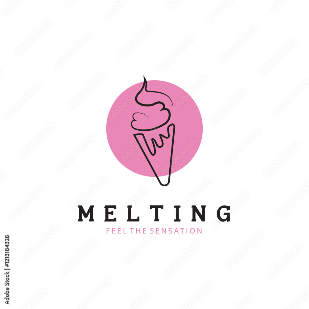 Obraz premium ice cream logo vector ilustration design