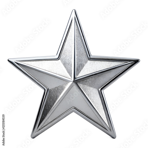 Silver Star Isolated on White Background photo