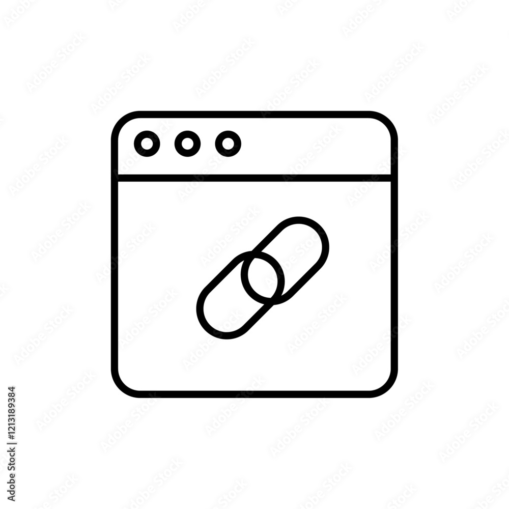 Backlink icon black and white vector sign Backlink icon black and white vector sign