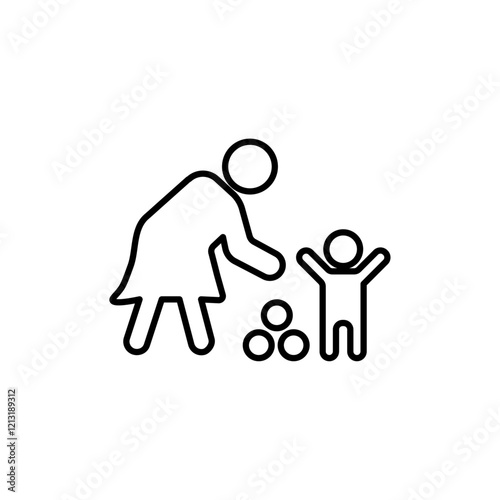 Babysitter icon black and white vector sign