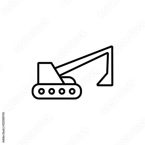 Bulldozer icon black and white vector sign