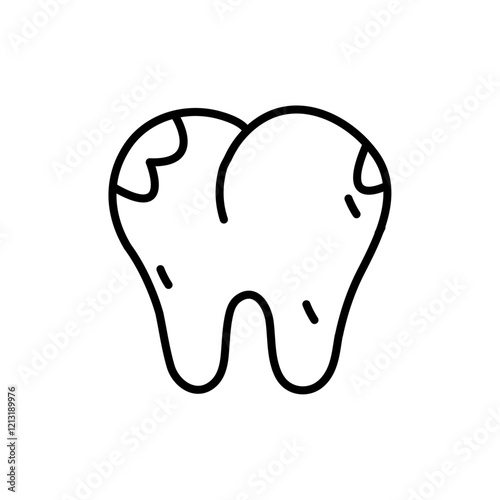 Cavities icon black and white vector sign