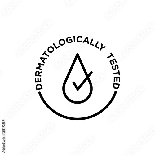 dermatologically tested icon black and white vector sign
