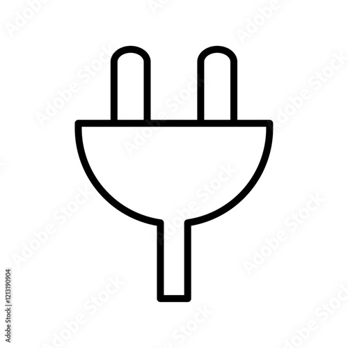 Electrical plug icon black and white vector sign
