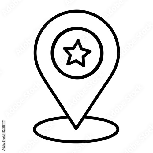 Favorite place icon black and white vector sign