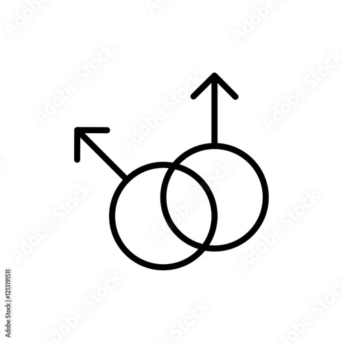 Gay icon black and white vector sign