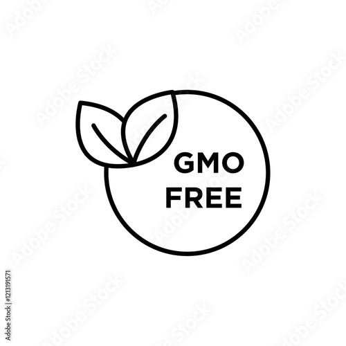 gmo free icon black and white vector sign