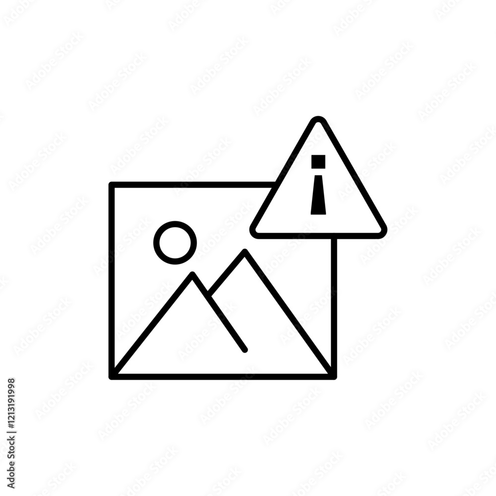 Image Error icon black and white vector sign Image Error icon black and white vector sign
