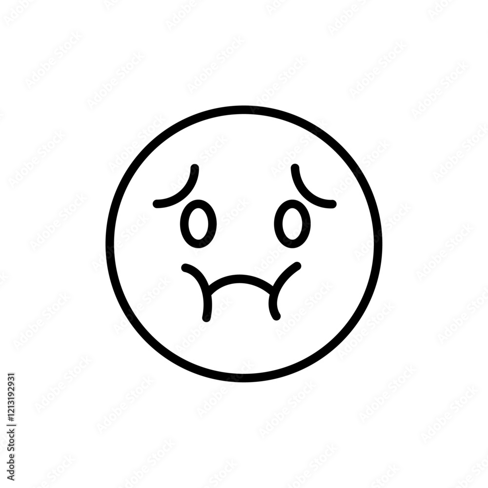 Nauseated emoji icon black and white vector sign Nauseated emoji icon black and white vector sign