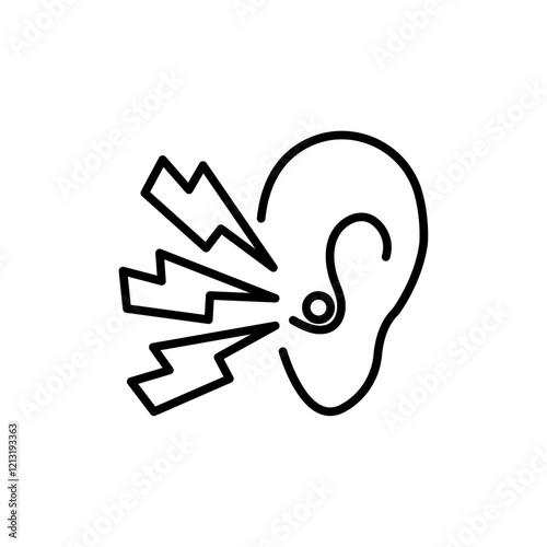 Otitis icon black and white vector sign