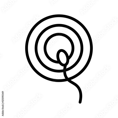 ovule being fertilized by sperm icon black and white vector sign